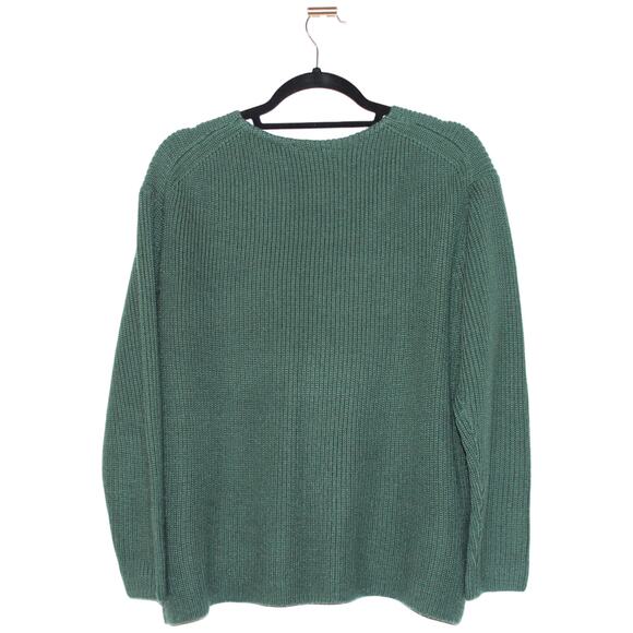H&M Green V-neck Knit Sweater Size Medium - Picture 3 of 3